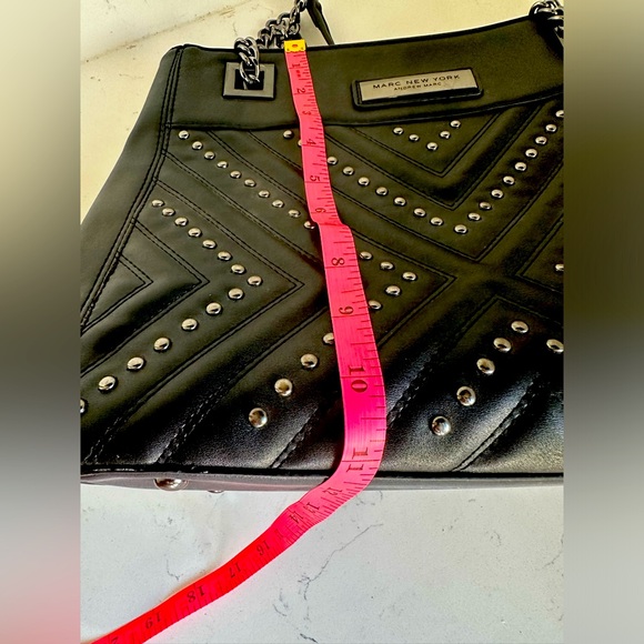 2 in 1 Marc New York and Andrew Mark Black Studded Leather Purse - Picture 11 of 12